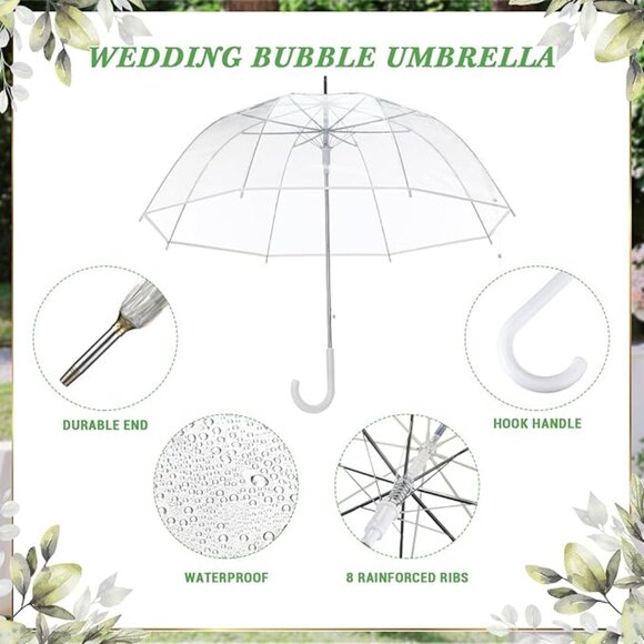 Wedding Favors for Guest Umbrella Gifts Bulk 52 Inch Large Dome Rain Windproof - Picture 4 of 7